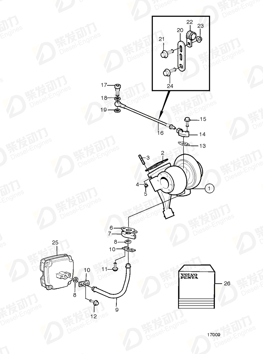 VOLVO Pressure hose 425955 Drawing